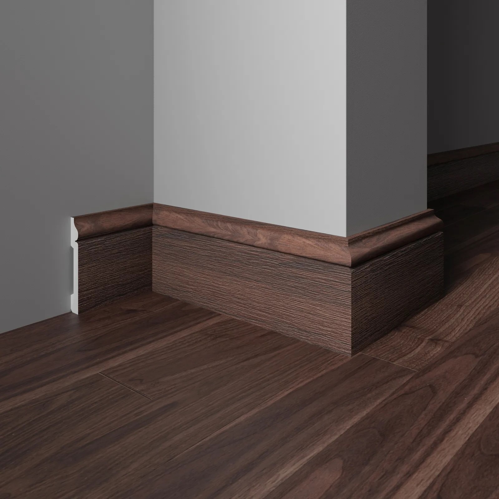 Плинтус Decor-Dizayn 005-88SH 2400×79×13 фото в интерьере