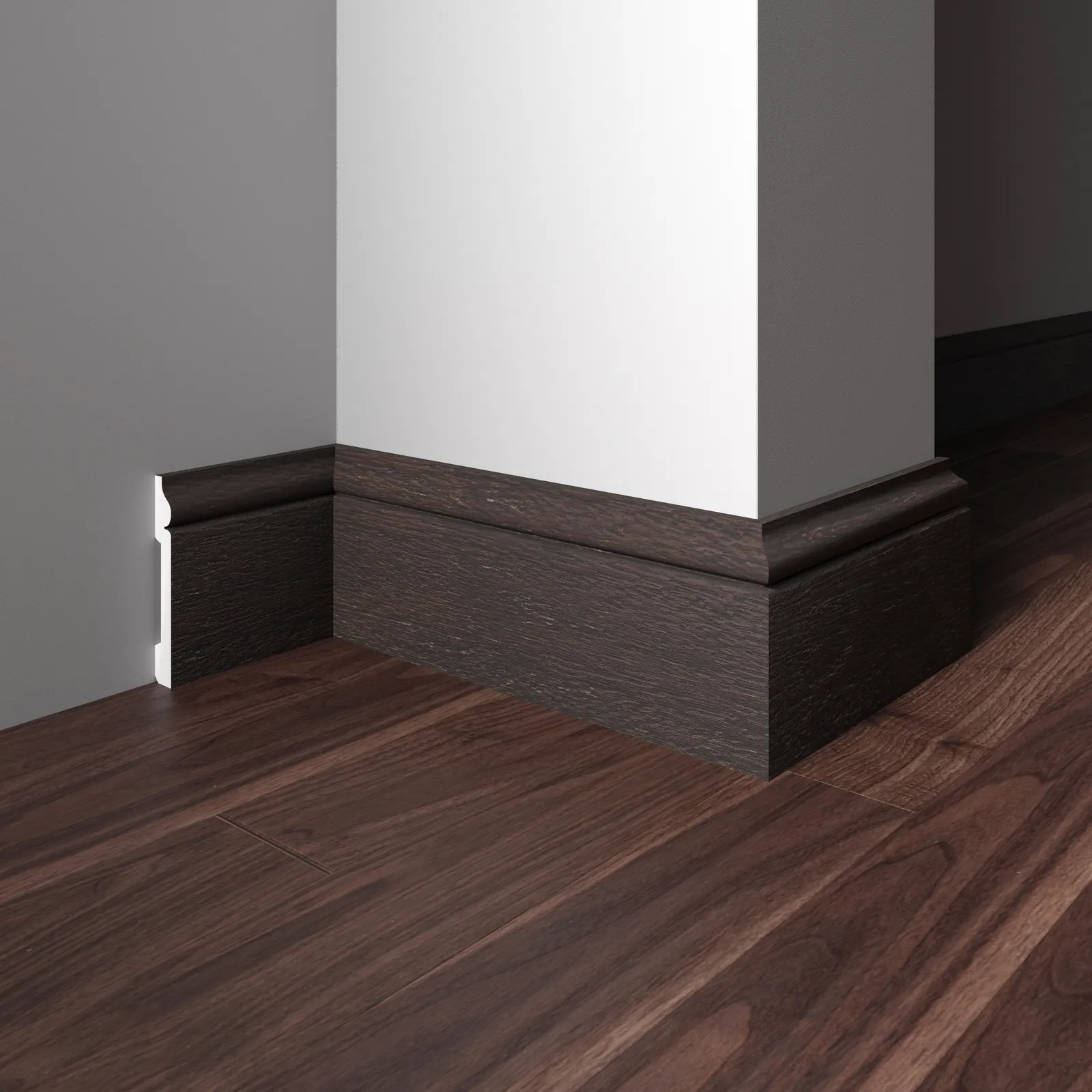 Плинтус Decor-Dizayn 005-93SH 2400×79×13 фото в интерьере