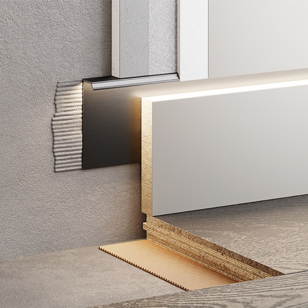 Плинтус алюминиевый скрытый с подсветкой Modern Decor RAL 9005 Черный 12-67-32 2500×50×12,8 Плинтус алюминиевый скрытый с подсветкой Modern Decor RAL 9005 Черный 12-67-32 2500×50×12,8