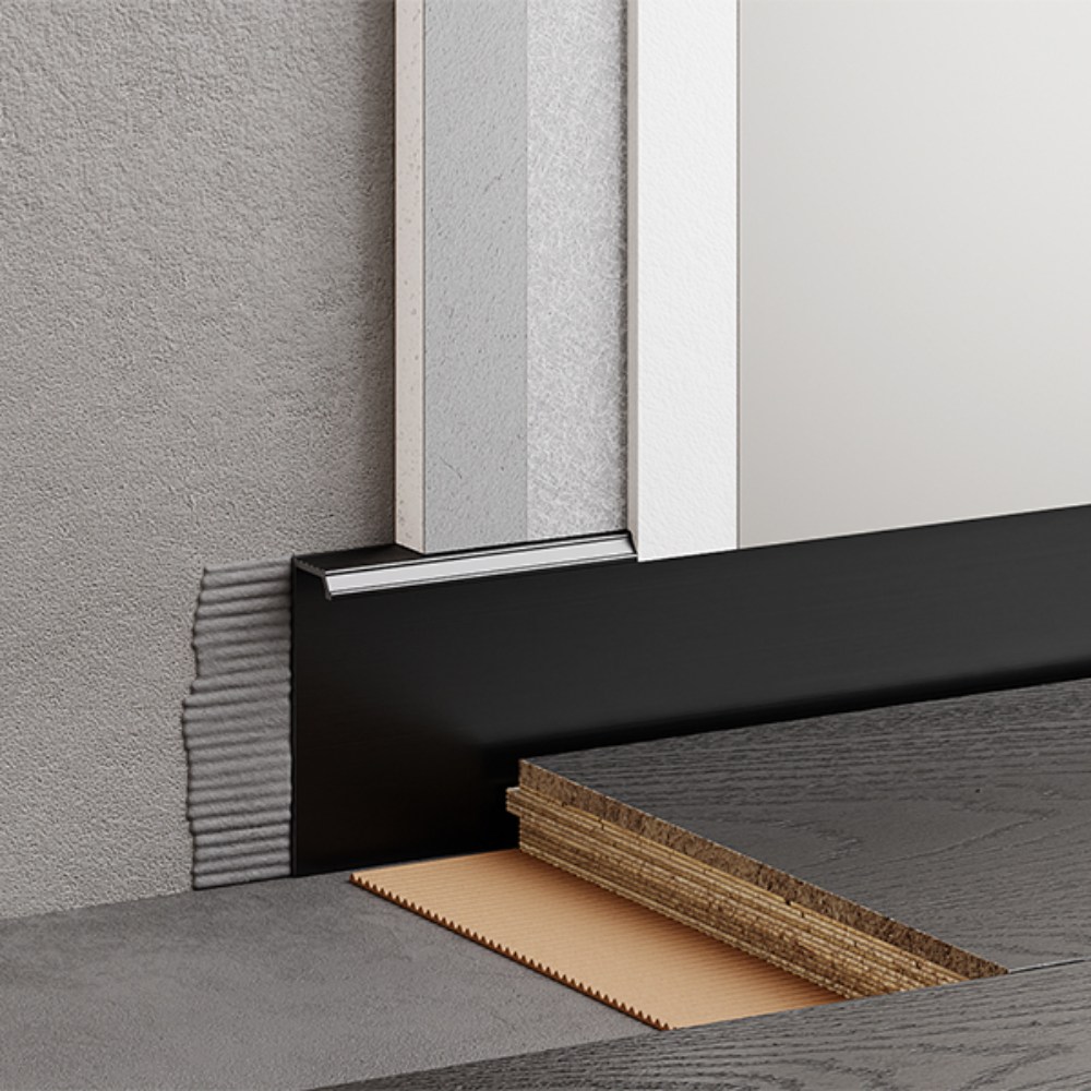 Плинтус алюминиевый скрытый с подсветкой Modern Decor RAL 9005 Черный 12-67-32 2500×50×12,8 Плинтус алюминиевый скрытый с подсветкой Modern Decor RAL 9005 Черный 12-67-32 2500×50×12,8