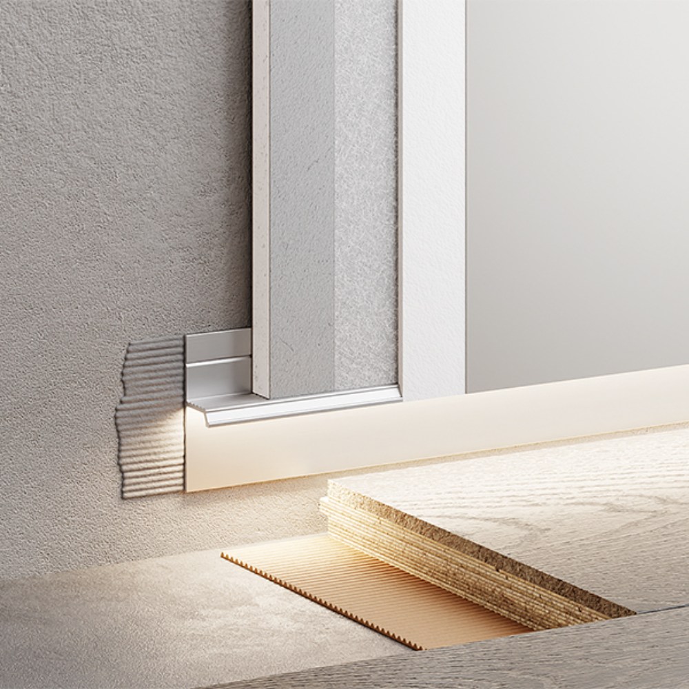 Плинтус алюминиевый теневой с подсветкой Modern Decor Серебро без покрытия 98-69-20 2500×20×12,8 Плинтус алюминиевый теневой с подсветкой Modern Decor Серебро без покрытия 98-69-20 2500×20×12,8