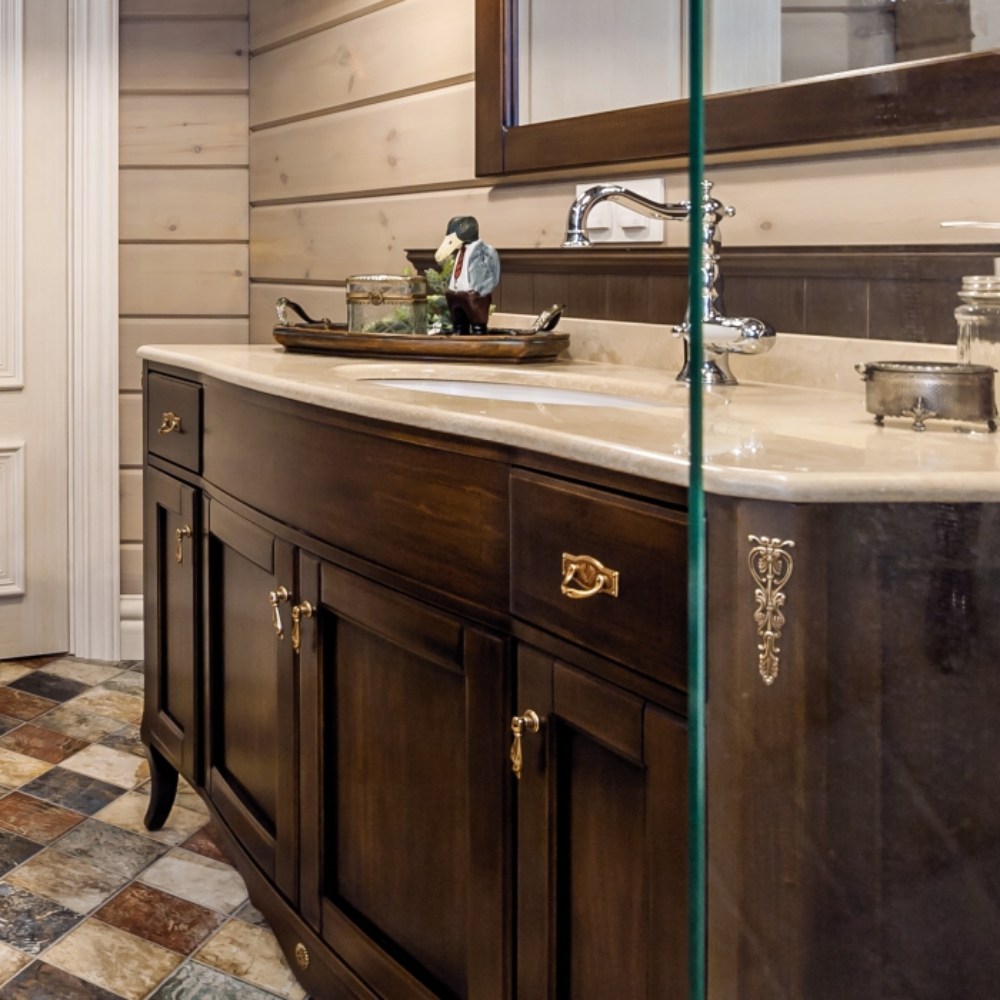 Масло для дерева TimberCare Wood Stain цвет Темный шоколад 350090 шелковисто-матовое 0,75 л фото в интерьере