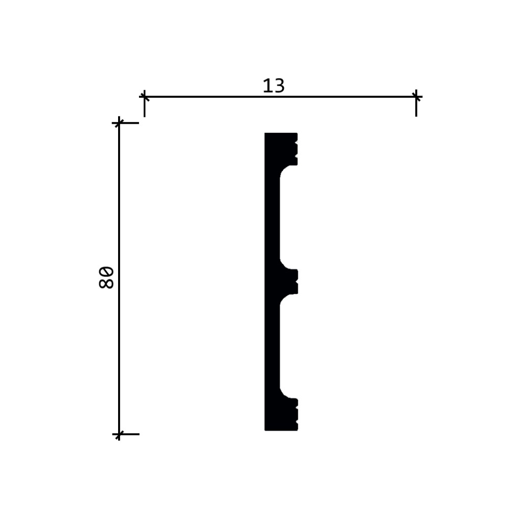 Плинтус под покраску Decor-Dizayn Грани DD708 2000×80×13 Плинтус под покраску Decor-Dizayn Грани DD708 2000×80×13