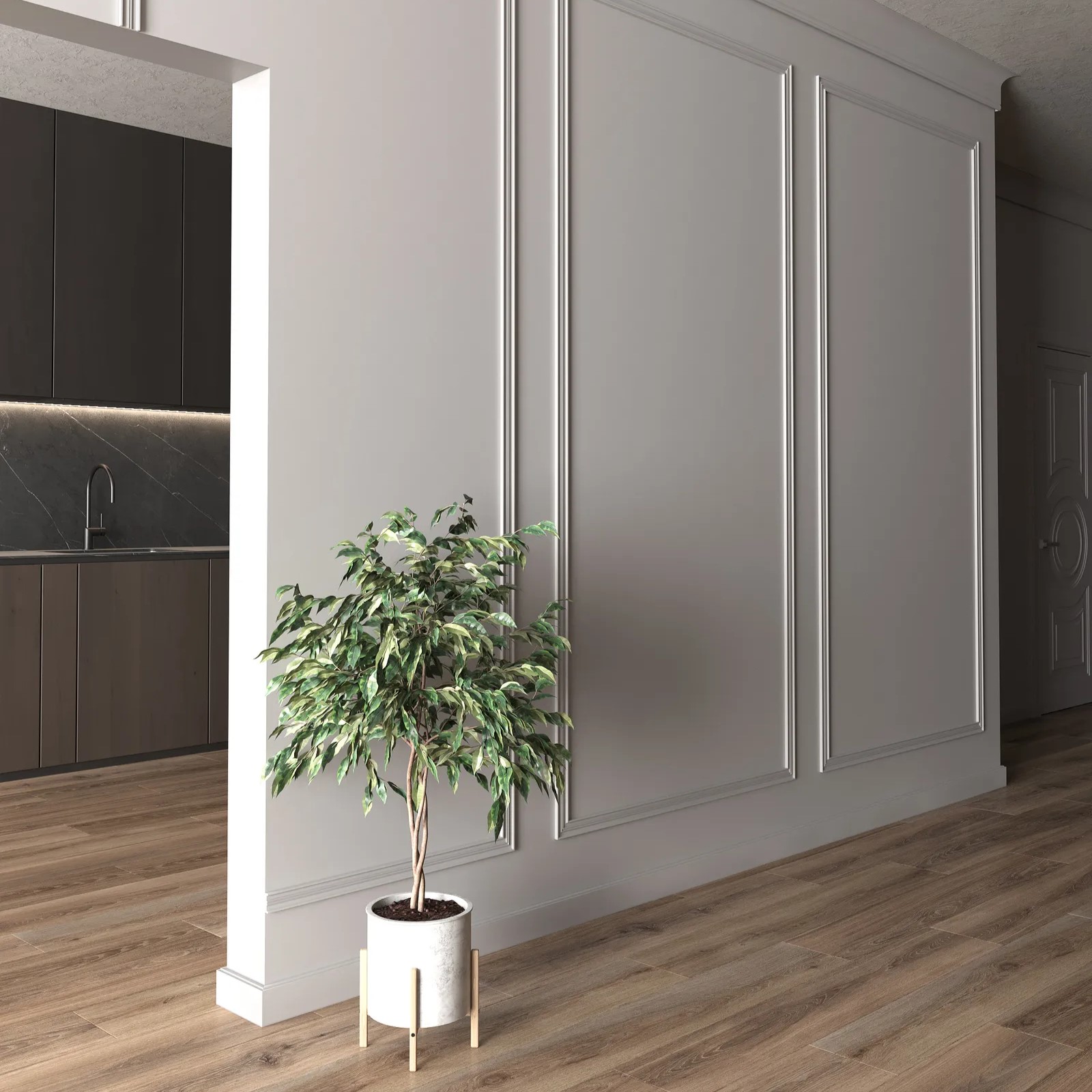 Плинтус под покраску Decor-Dizayn Modern DD723 2000×80×16 фото в интерьере