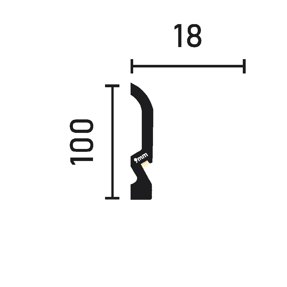 Плинтус под покраску Decor-Dizayn Грани DD700 2000×100×18,1 Плинтус под покраску Decor-Dizayn Грани DD700 2000×100×18,1