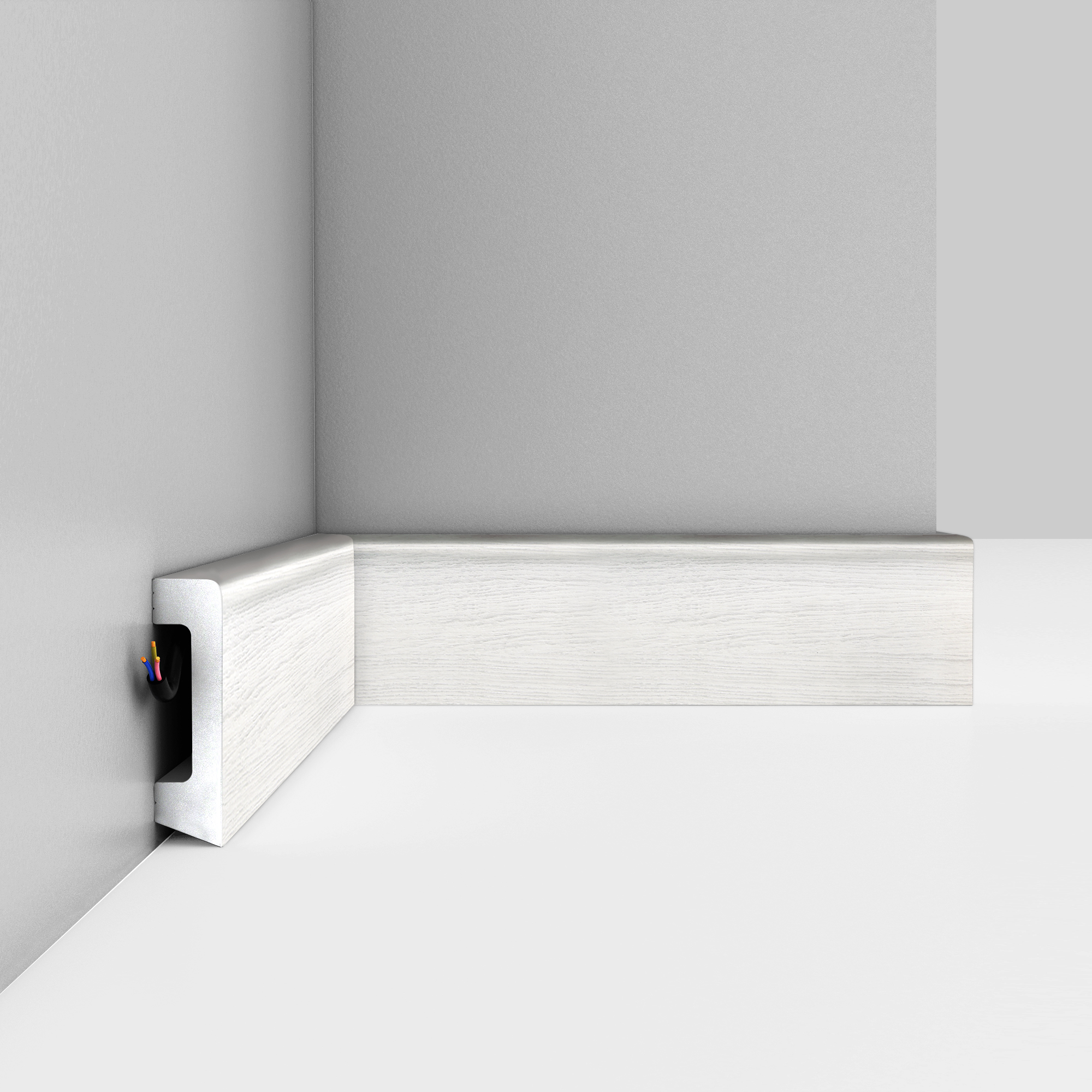 Плинтус Decomaster Ясень белый D234-84 2400×58×16 Плинтус Decomaster Ясень белый D234-84 2400×58×16