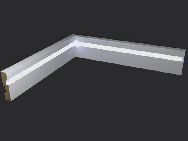 Плинтус МДФ под покраску Evrowood PN 021 Led с подсветкой 2000×70×16 Плинтус МДФ под покраску Evrowood PN 021 Led с подсветкой 2000×70×16