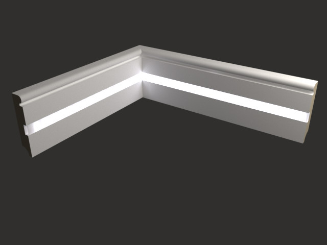 Плинтус МДФ под покраску Evrowood PN 030 Led с подсветкой 2000×80×16 Плинтус МДФ под покраску Evrowood PN 030 Led с подсветкой 2000×80×16