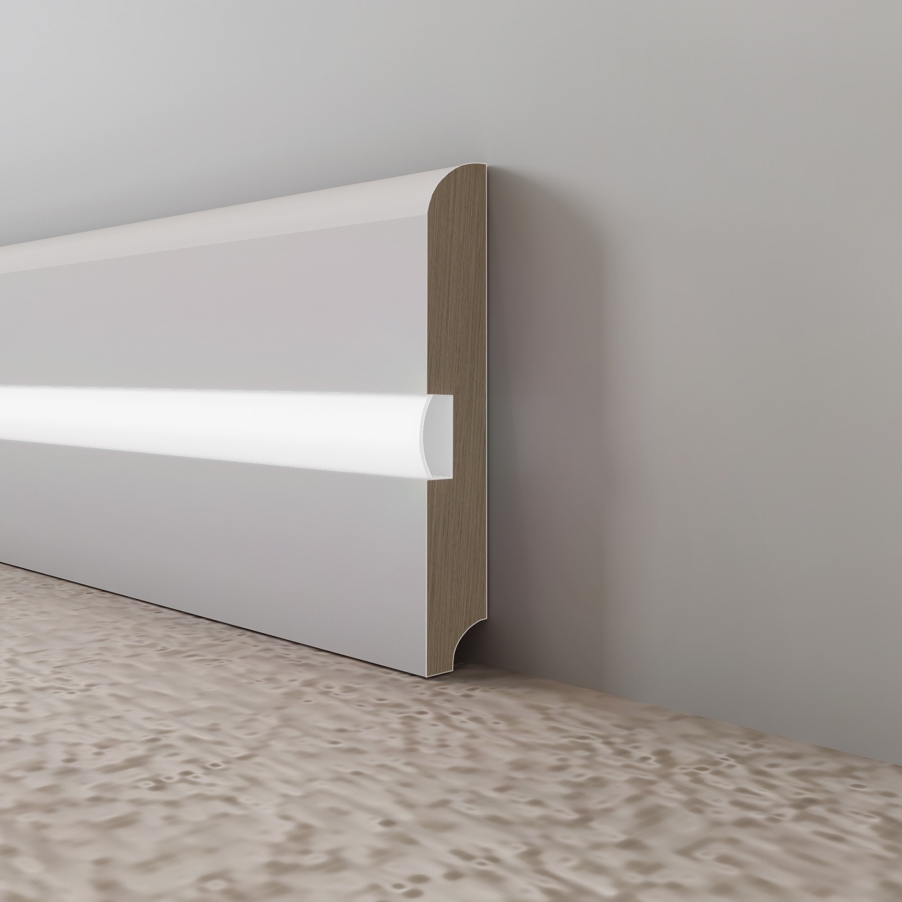 Плинтус МДФ под покраску Evrowood PN 050 Led с подсветкой 2000×80×12 Плинтус МДФ под покраску Evrowood PN 050 Led с подсветкой 2000×80×12