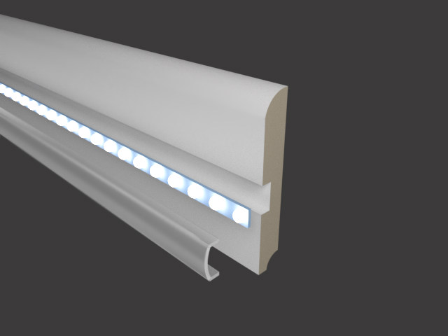Плинтус МДФ под покраску Evrowood PN 050 Led с подсветкой 2000×80×12 Плинтус МДФ под покраску Evrowood PN 050 Led с подсветкой 2000×80×12