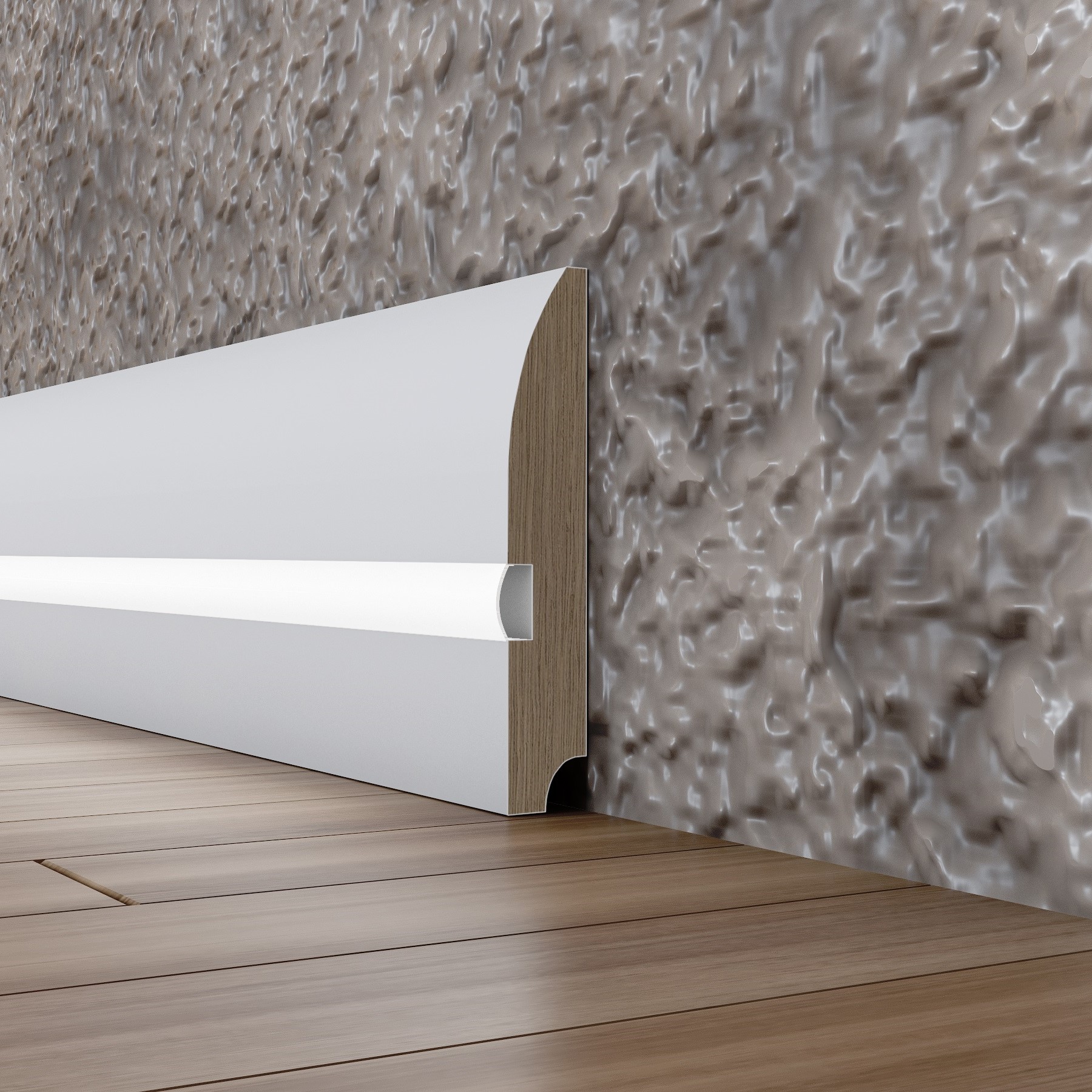 Плинтус МДФ под покраску Evrowood PN 080 Led с подсветкой 2000×95×16 Плинтус МДФ под покраску Evrowood PN 080 Led с подсветкой 2000×95×16