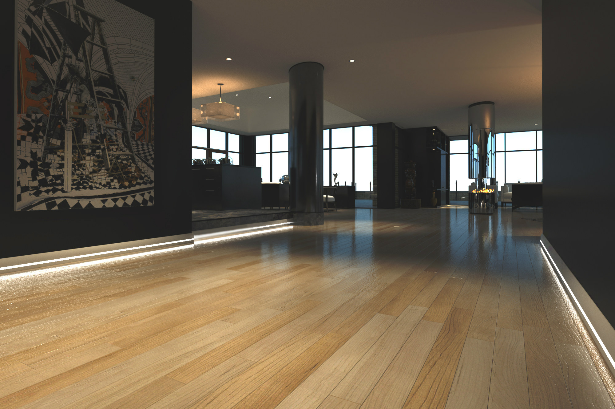 Плинтус МДФ под покраску Evrowood PN 080 Led с подсветкой 2000×95×16 Плинтус МДФ под покраску Evrowood PN 080 Led с подсветкой 2000×95×16