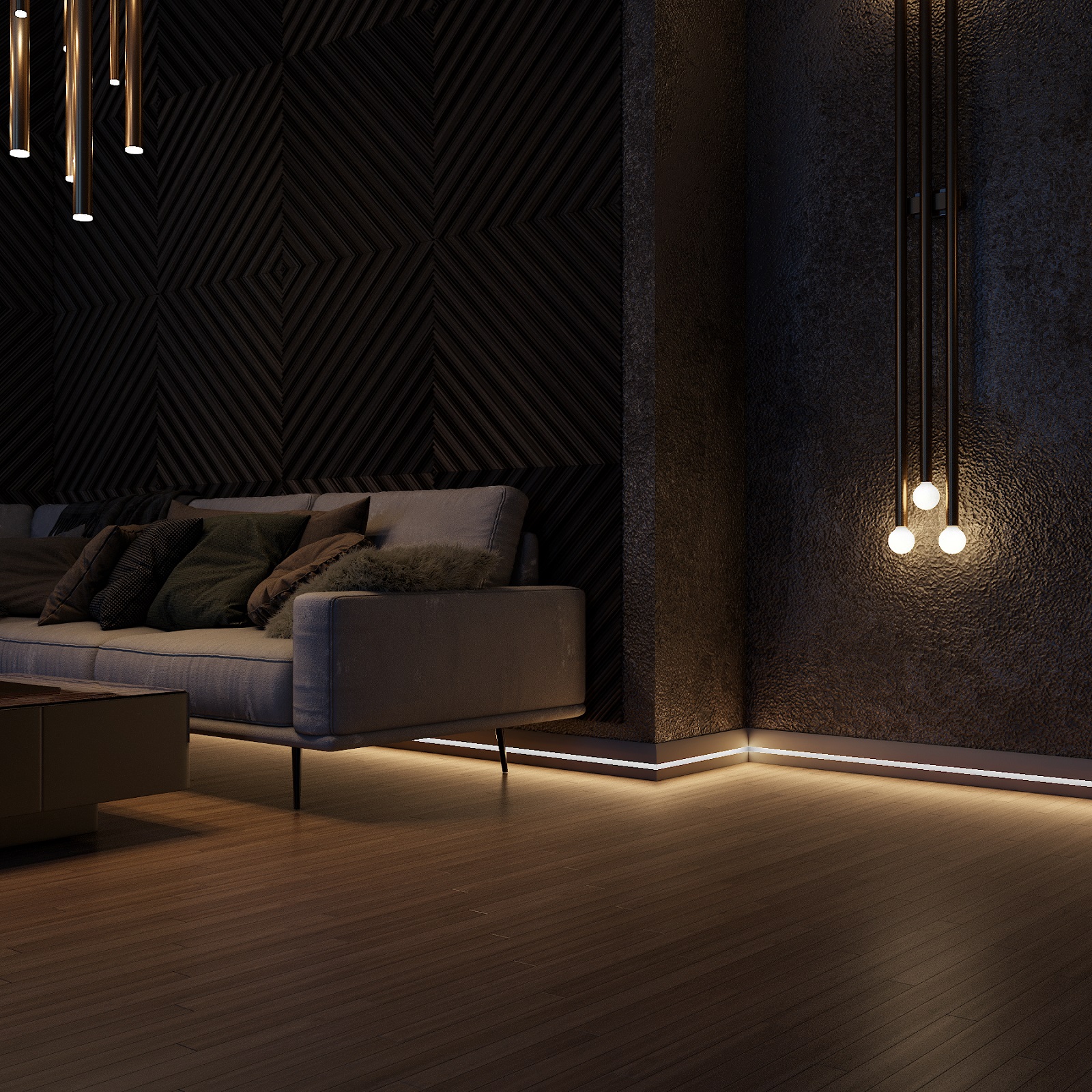 Плинтус МДФ под покраску Evrowood PN 080 Led с подсветкой 2000×95×16 Плинтус МДФ под покраску Evrowood PN 080 Led с подсветкой 2000×95×16