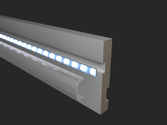 Плинтус МДФ под покраску Evrowood PN 101 Led с подсветкой 2000×100×16 Плинтус МДФ под покраску Evrowood PN 101 Led с подсветкой 2000×100×16