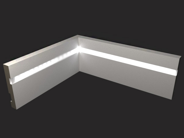 Плинтус МДФ под покраску Evrowood PN 101 Led с подсветкой 2000×100×16 Плинтус МДФ под покраску Evrowood PN 101 Led с подсветкой 2000×100×16