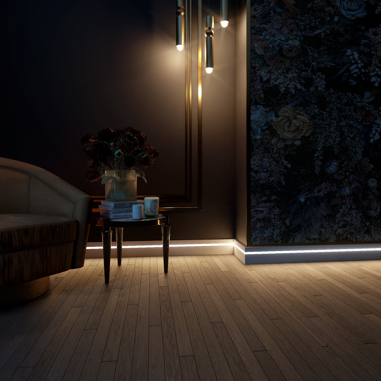 Плинтус МДФ под покраску Evrowood PN 101 Led с подсветкой 2000×100×16 фото в интерьере Плинтус МДФ под покраску Evrowood PN 101 Led с подсветкой 2000×100×16 фото в интерьере