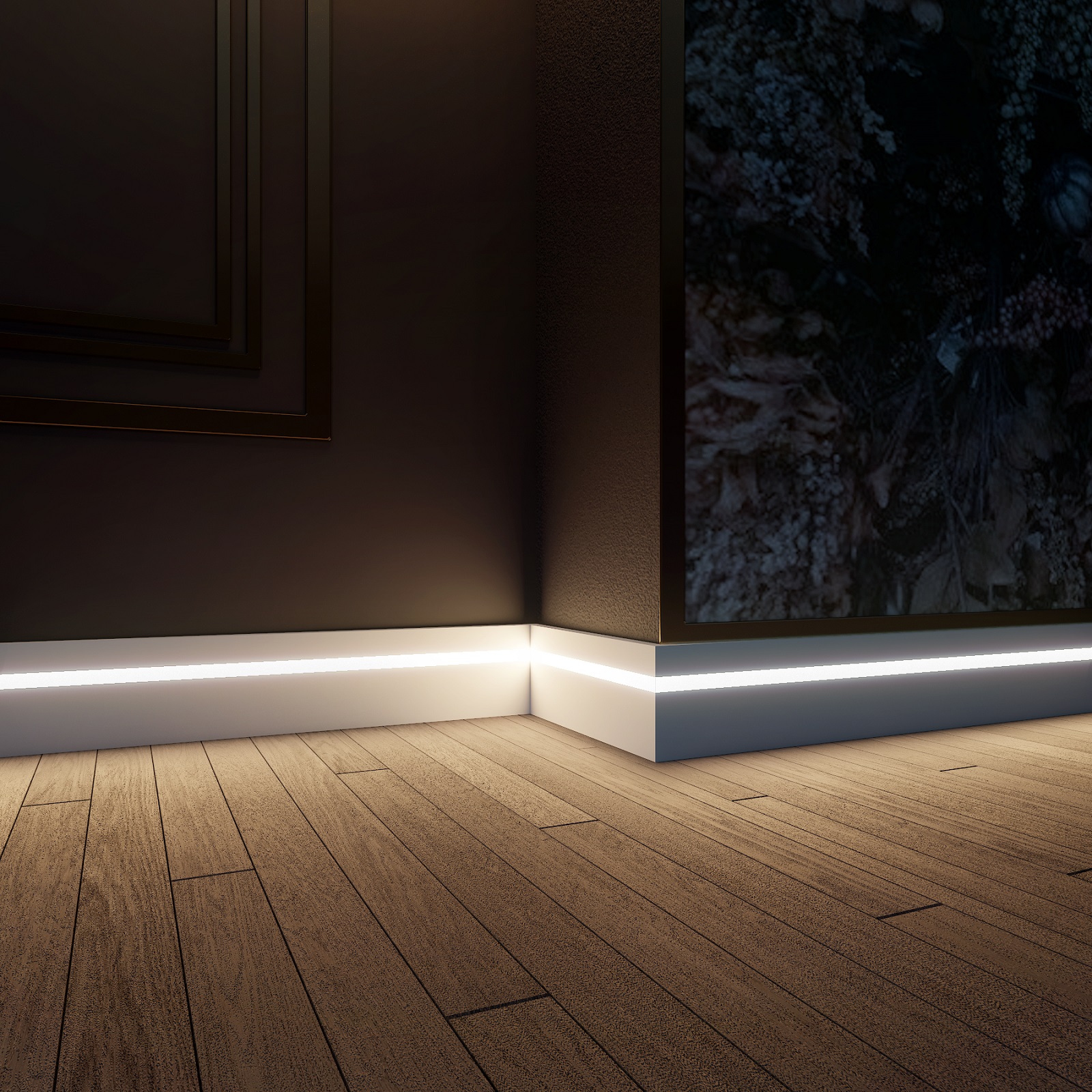 Плинтус МДФ под покраску Evrowood PN 101 Led с подсветкой 2000×100×16 фото в интерьере Плинтус МДФ под покраску Evrowood PN 101 Led с подсветкой 2000×100×16 фото в интерьере