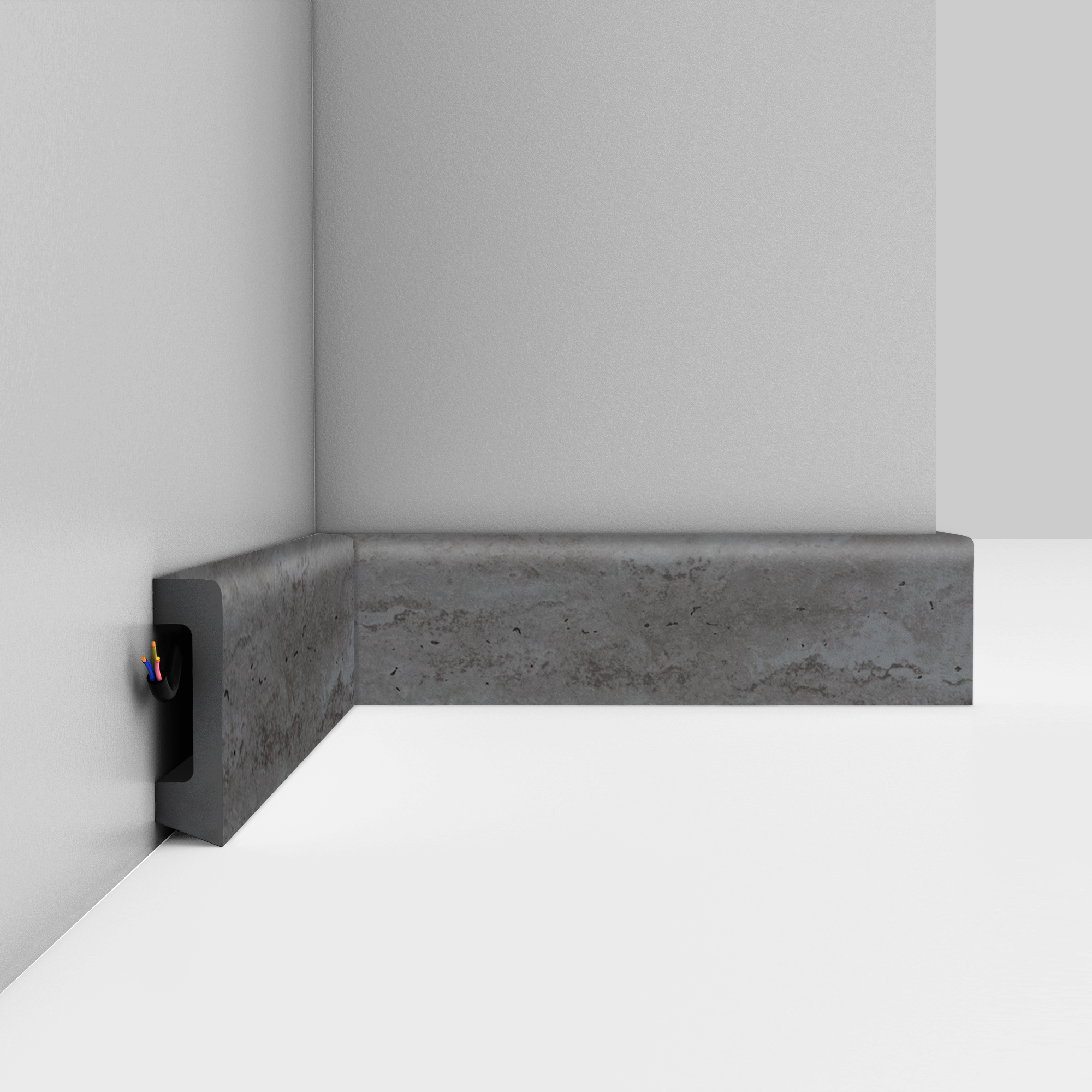 Плинтус Decomaster Травертин темный D234-1632 2400×58×16 Плинтус Decomaster Травертин темный D234-1632 2400×58×16