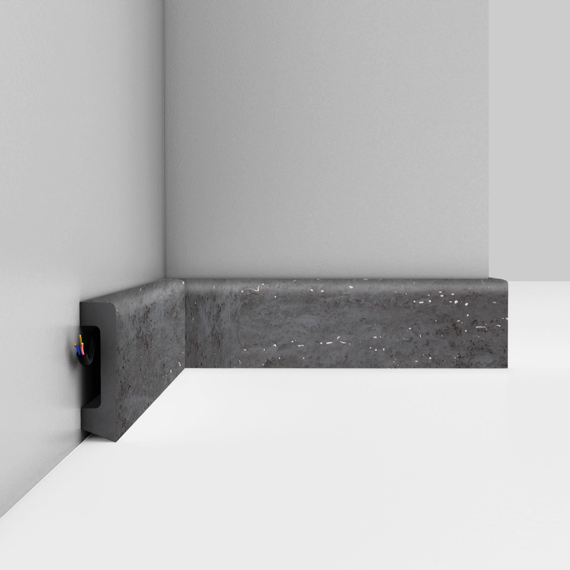 Плинтус Decomaster Травертин темный мерцающий D234-1632G 2400×58×16 Плинтус Decomaster Травертин темный мерцающий D234-1632G 2400×58×16