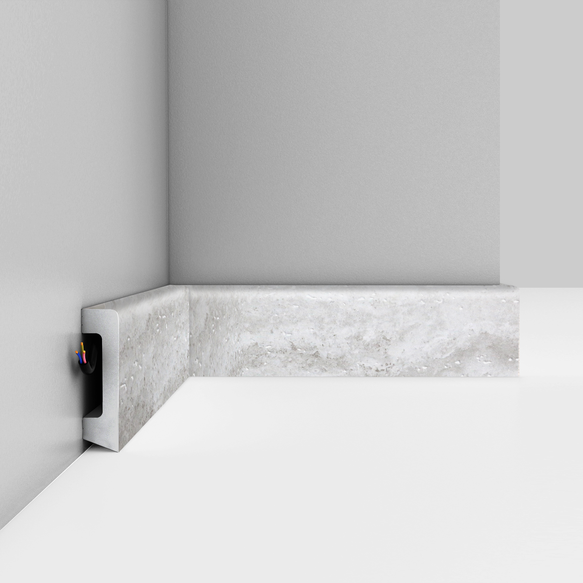 Плинтус Decomaster Кварц белый D234-1634 2400×58×16 Плинтус Decomaster Кварц белый D234-1634 2400×58×16