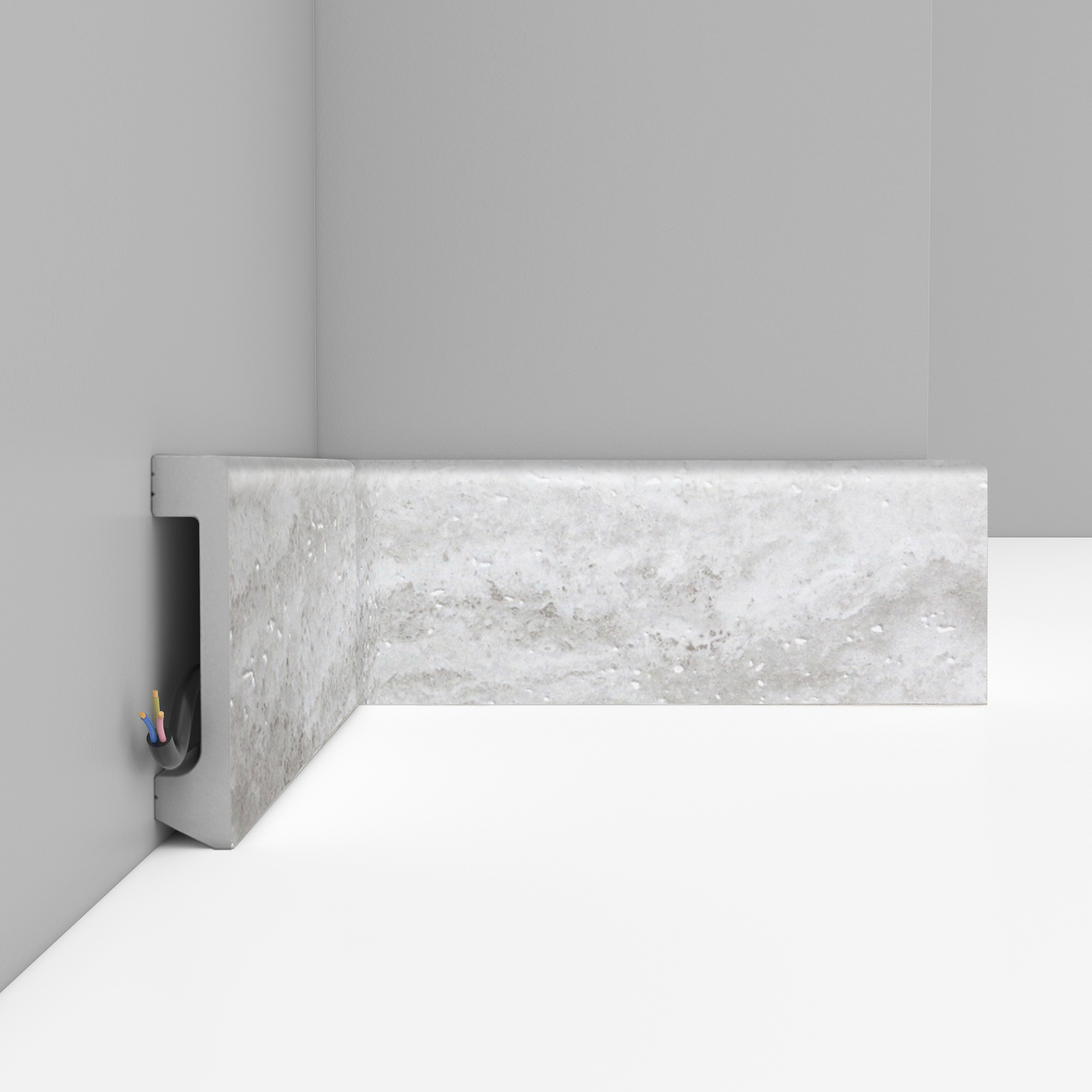 Плинтус Decomaster Кварц белый D235-1634 2400×80×17 Плинтус Decomaster Кварц белый D235-1634 2400×80×17