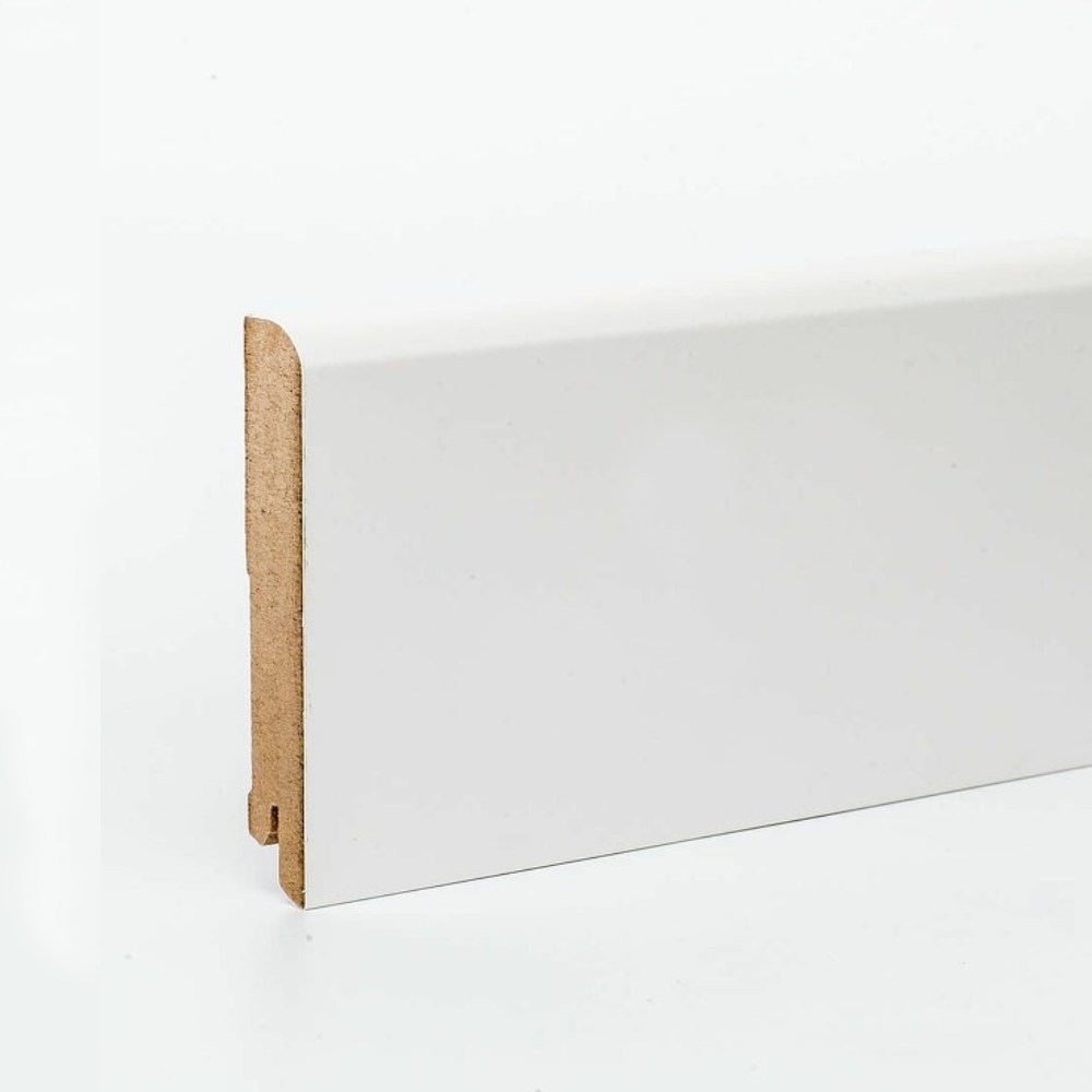 Плинтус МДФ ламинированный DeArtio White W02-60 2050×60×16
