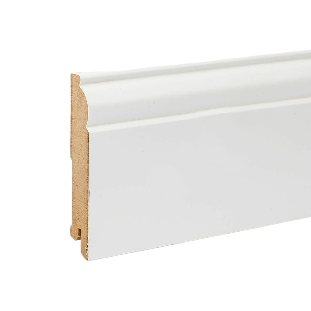 Плинтус МДФ ламинированный DeArtio White W04-80 2050×80×16
