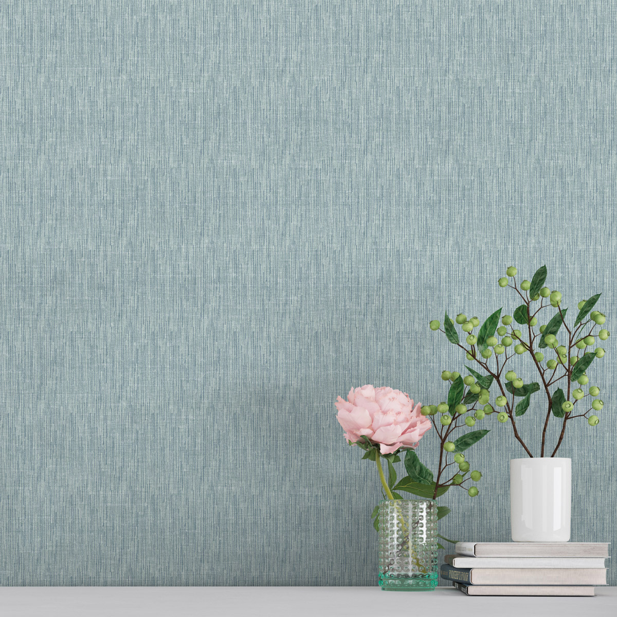 Обои Aura Spring Plain blue 1910-1 10,05×0,53 фото в интерьере