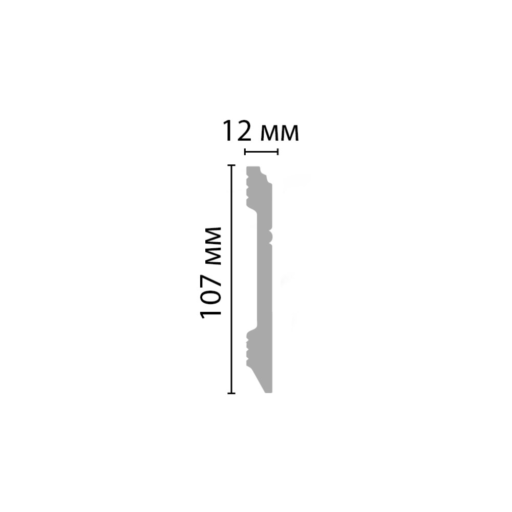 Плинтус Decomaster Белый D105-115 матовый 2400×107×12