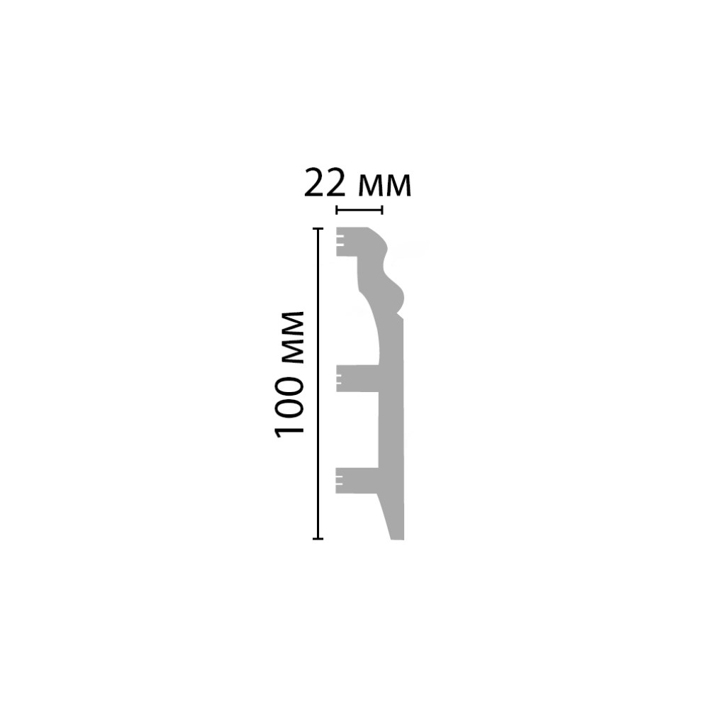 Плинтус Decomaster Белый D232-115 матовый 2400×100×22
