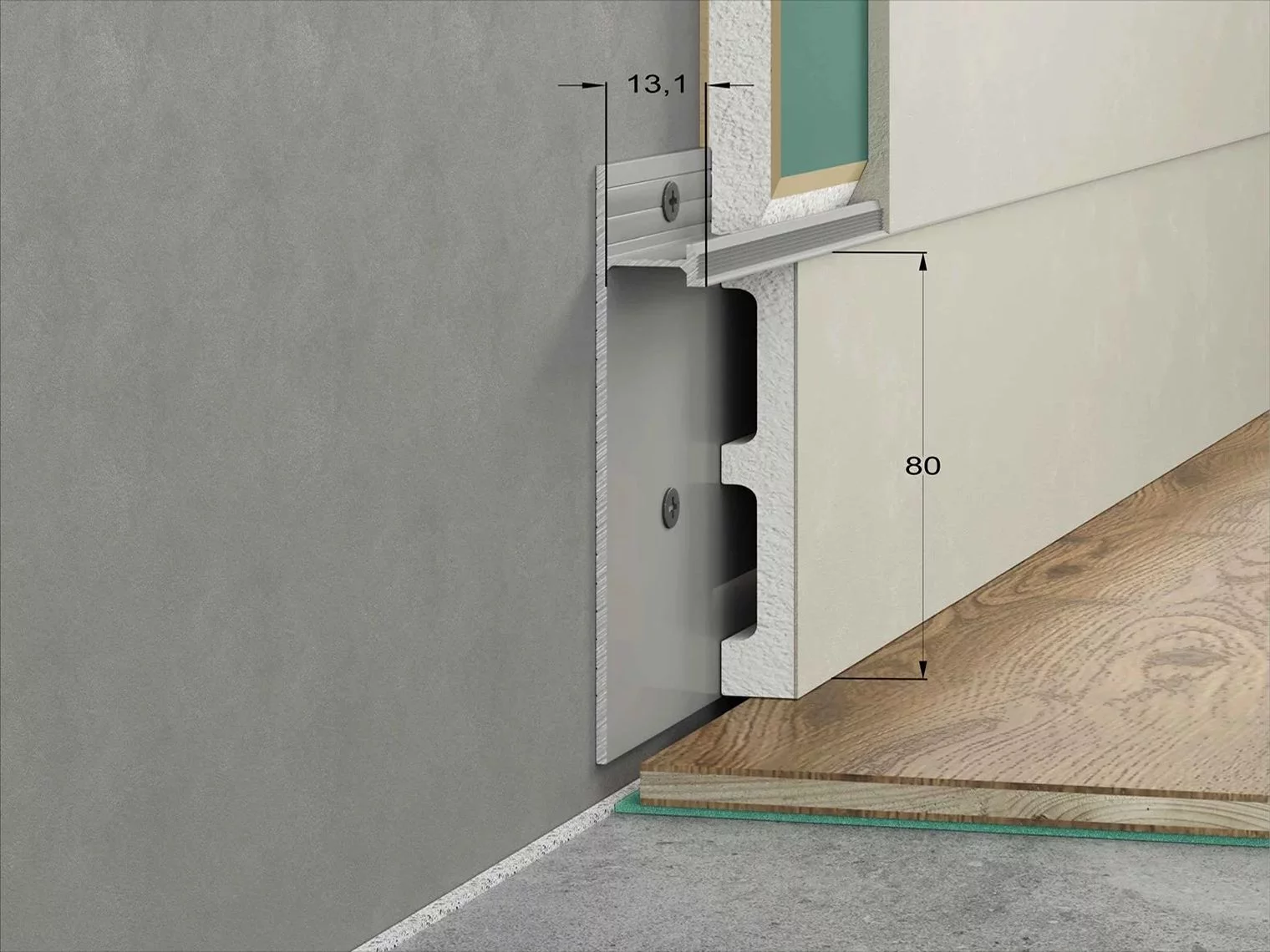 Плинтус алюминиевый скрытый с подсветкой Laconistiq Strong 42-100-300 без покрытия 3000×80×13,1 Плинтус алюминиевый скрытый с подсветкой Laconistiq Strong 42-100-300 без покрытия 3000×80×13,1