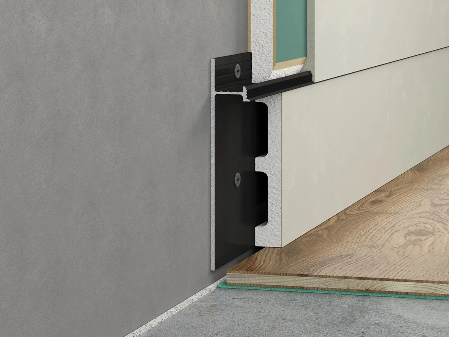 Плинтус алюминиевый скрытый с подсветкой Laconistiq Strong Черный RAL 9005 42-21-300 матовый 3000×80×13,1 Плинтус алюминиевый скрытый с подсветкой Laconistiq Strong Черный RAL 9005 42-21-300 матовый 3000×80×13,1