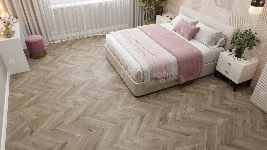 Кварцвиниловая плитка Alpine Floor клеевая Chevron Alpine LVT Дуб Натуральный отбеленный Chevron ECO 20-3 французская елка 555×127×2,5 фото в интерьере Кварцвиниловая плитка Alpine Floor клеевая Chevron Alpine LVT Дуб Натуральный отбеленный Chevron ECO 20-3 французская елка 555×127×2,5 фото в интерьере