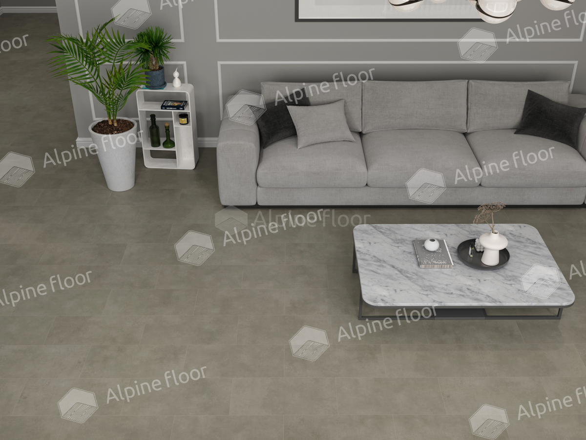 Кварцвиниловый SPC ламинат Alpine Floor ProNature Killelton 63137 638×310×4 фото в интерьере
