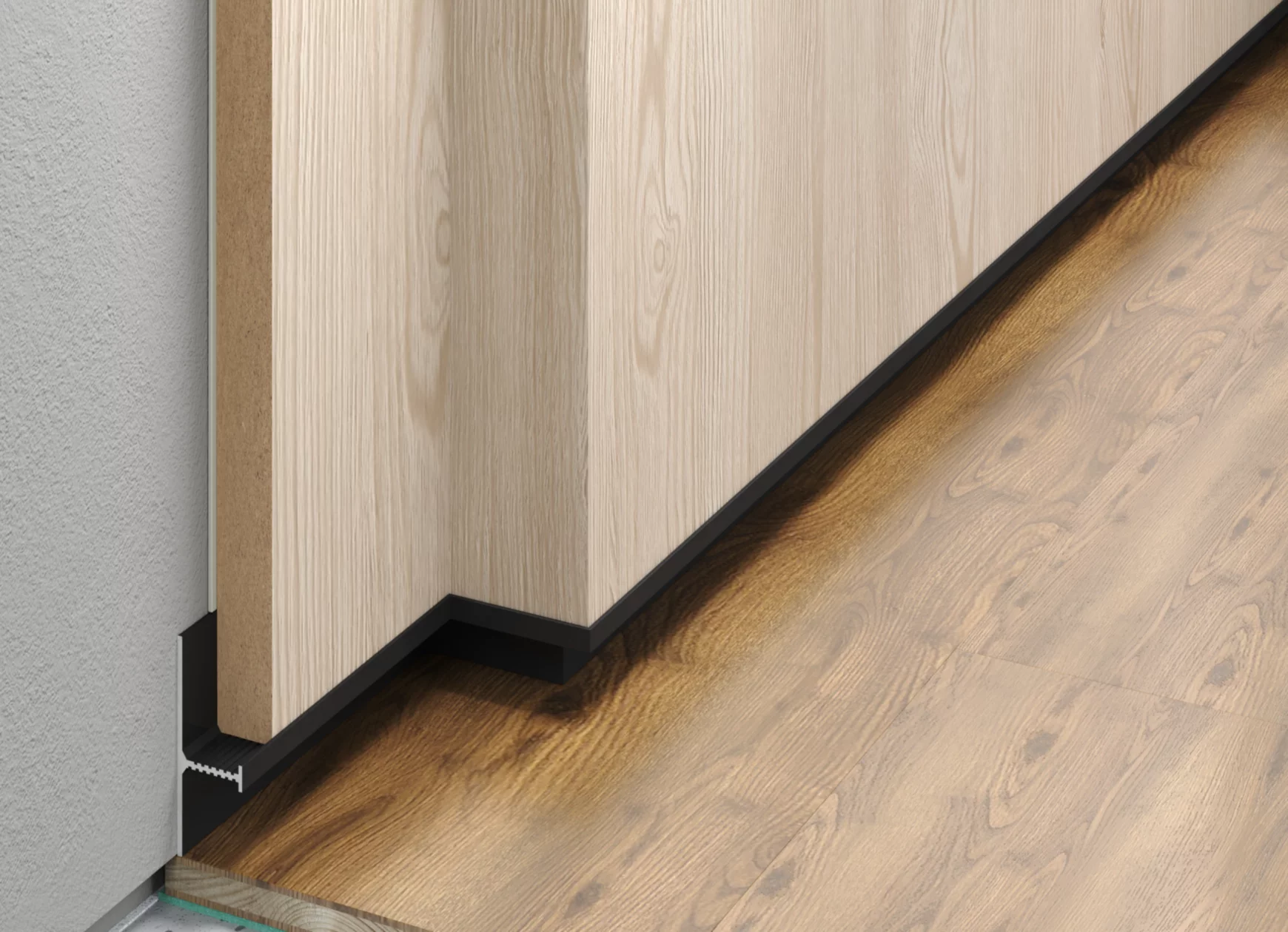 Плинтус алюминиевый теневой Laconistiq Reverse 2.0 Черный 35-11-300 3000×39,3×16 фото в интерьере Плинтус алюминиевый теневой Laconistiq Reverse 2.0 Черный 35-11-300 3000×39,3×16 фото в интерьере