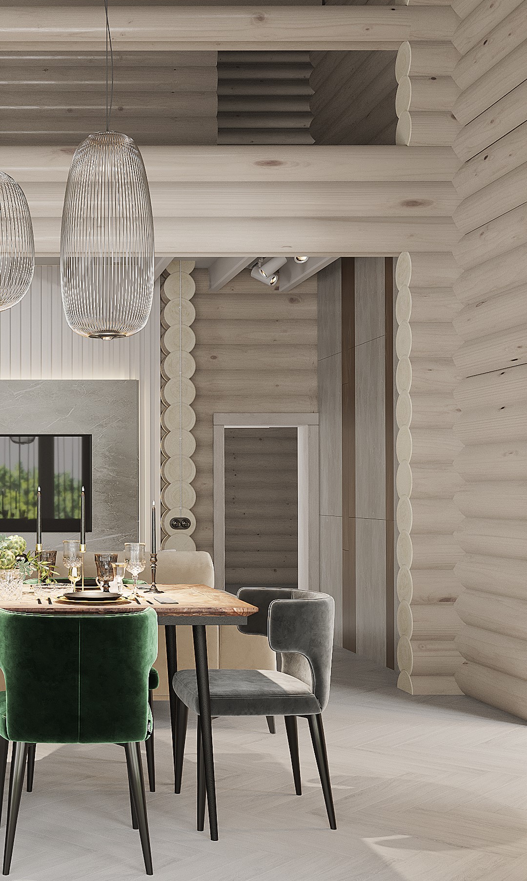 Кварцвиниловая плитка Vinilam клеевая Parquet Herringbone Glue Паркет Санторини GD11366 венгерская елка 762×152,4×2,5 фото в интерьере