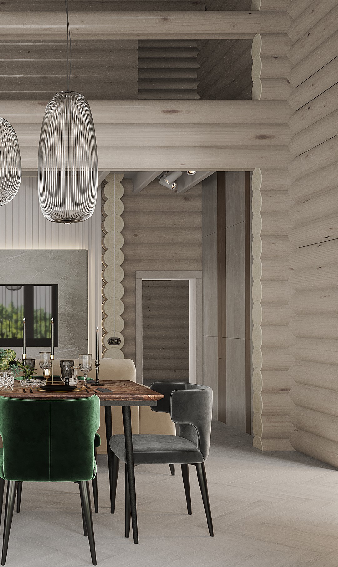 Кварцвиниловая плитка Vinilam клеевая Parquet Herringbone Glue Паркет Санторини GD11366 венгерская елка 762×152,4×2,5 фото в интерьере