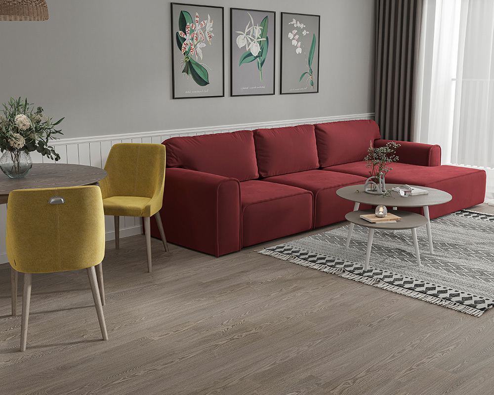 Кварцвиниловый SPC ламинат Alta Step Excelente Дуб тобакко SPC6615 1218×180×5 фото в интерьере