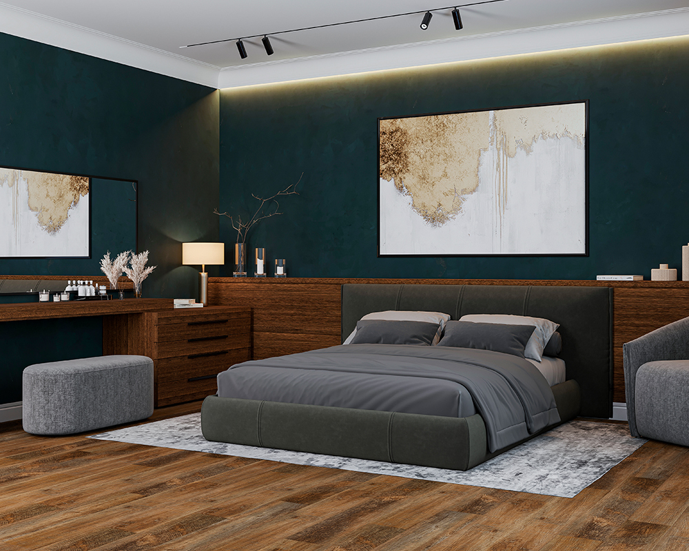 Кварцвиниловый SPC ламинат Alta Step Perfecto Дуб Античный SPC8806 1218×180×5,3 фото в интерьере