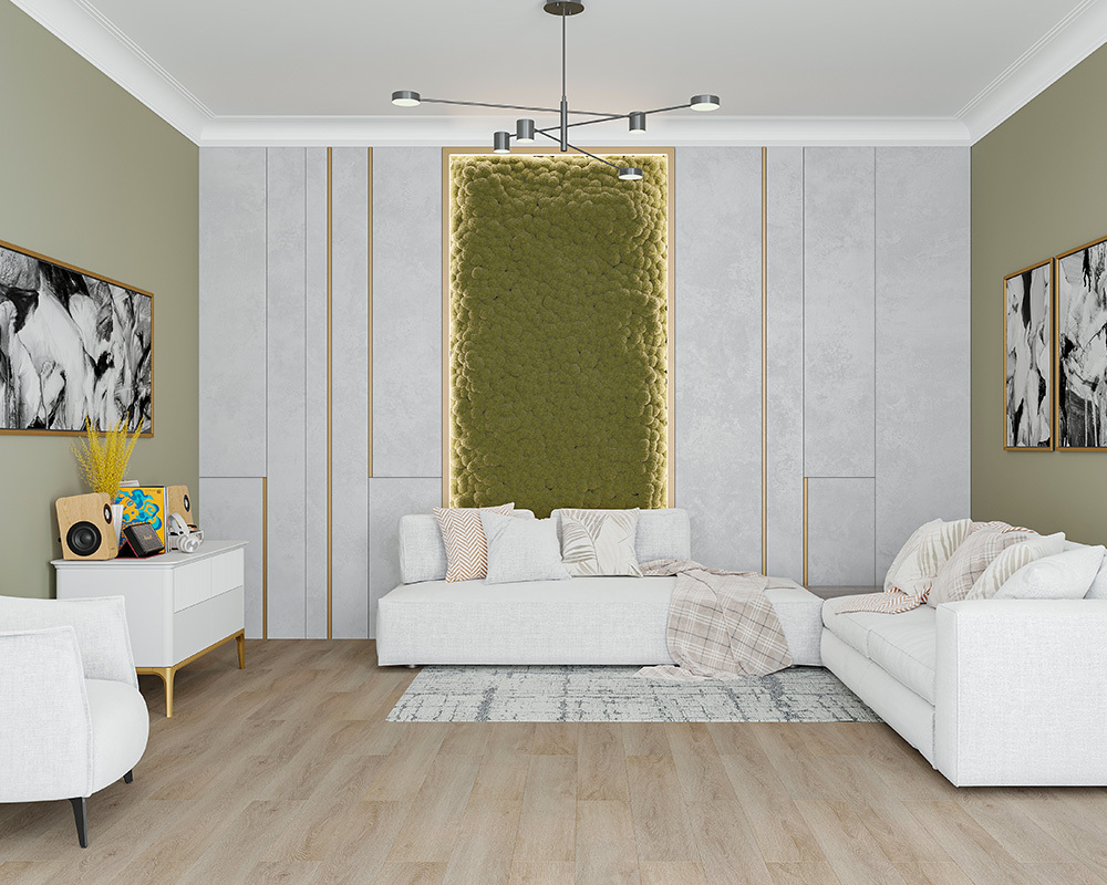 Кварцвиниловый SPC ламинат Alta Step Gusto Дуб чуррос SPC3306 1218×180×4 фото в интерьере