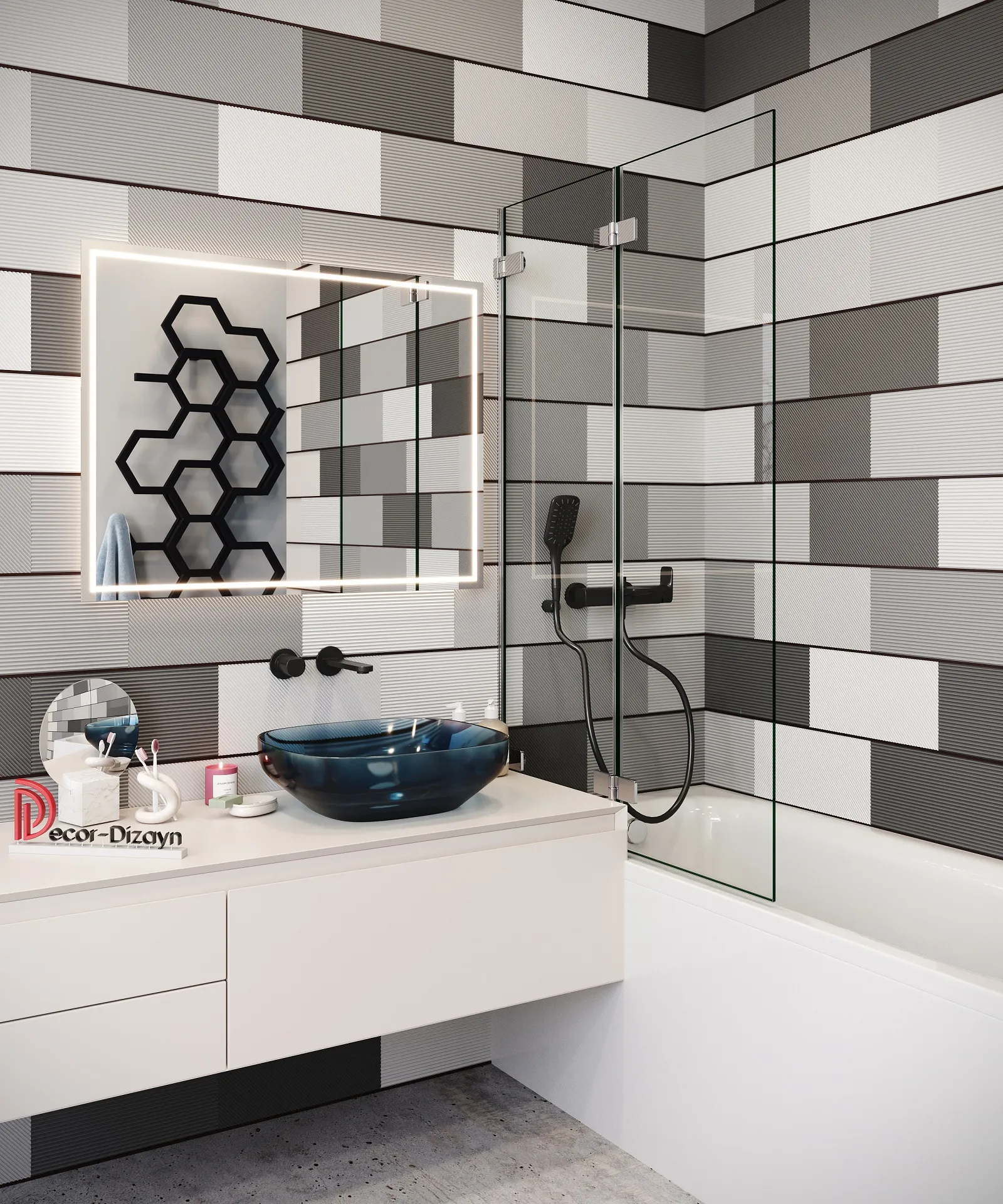 Стеновая панель из полистирола под покраску Decor-Dizayn Грани DD927 2000×200×10 фото в интерьере