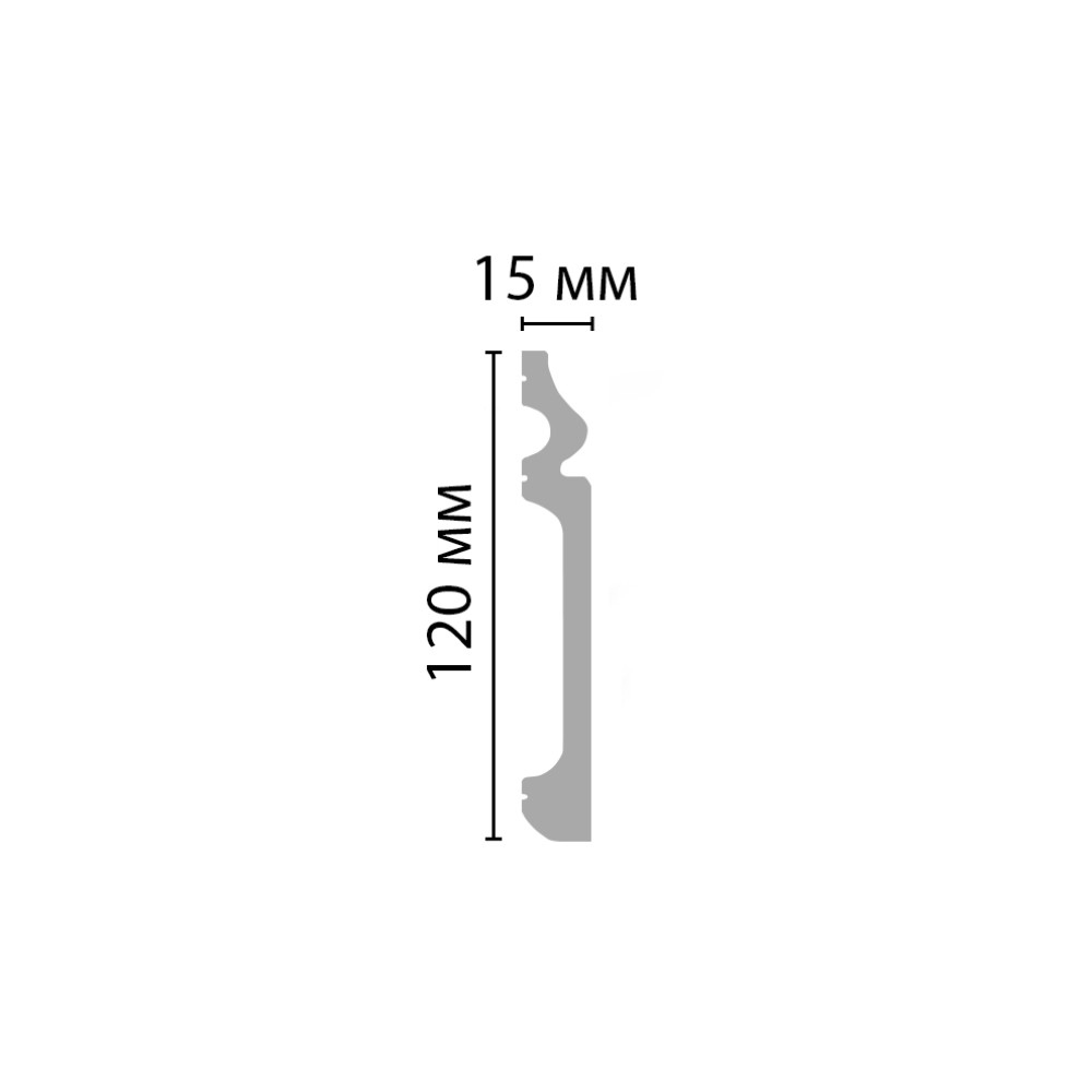 Плинтус под покраску Decomaster Дюропрофиль D004 2000×120×15