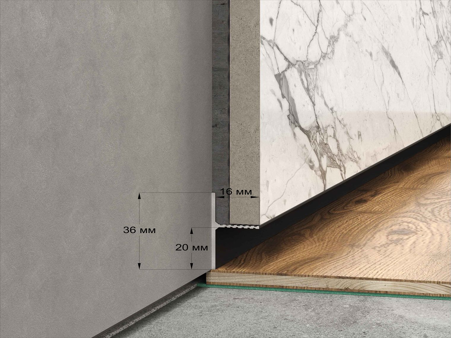 Плинтус алюминиевый теневой Laconistiq Reverse 36 Черный муар RAL 9005 34-31-300 3000×36×16 Плинтус алюминиевый теневой Laconistiq Reverse 36 Черный муар RAL 9005 34-31-300 3000×36×16