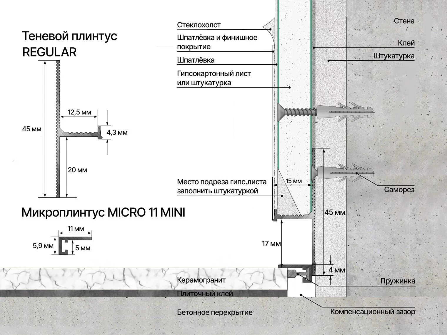 Плинтус алюминиевый теневой Laconistiq Regular Черный муар RAL 9005 31-31-300 3000×45×15 Плинтус алюминиевый теневой Laconistiq Regular Черный муар RAL 9005 31-31-300 3000×45×15