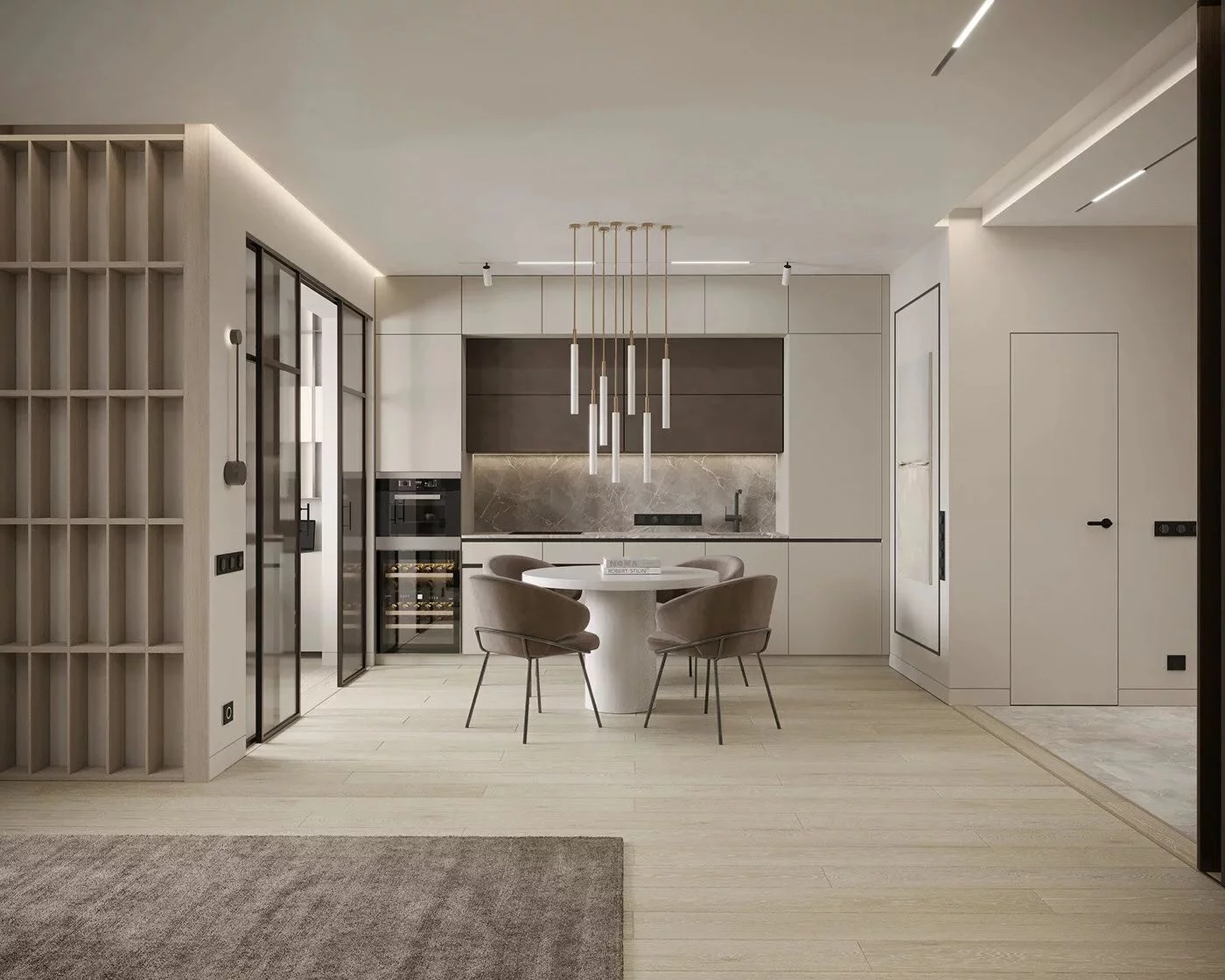 Плинтус алюминиевый скрытый с подсветкой Laconistiq Strong Черный муар RAL 9005 42-31-300 3000×80×13,1 фото в интерьере Плинтус алюминиевый скрытый с подсветкой Laconistiq Strong Черный муар RAL 9005 42-31-300 3000×80×13,1 фото в интерьере