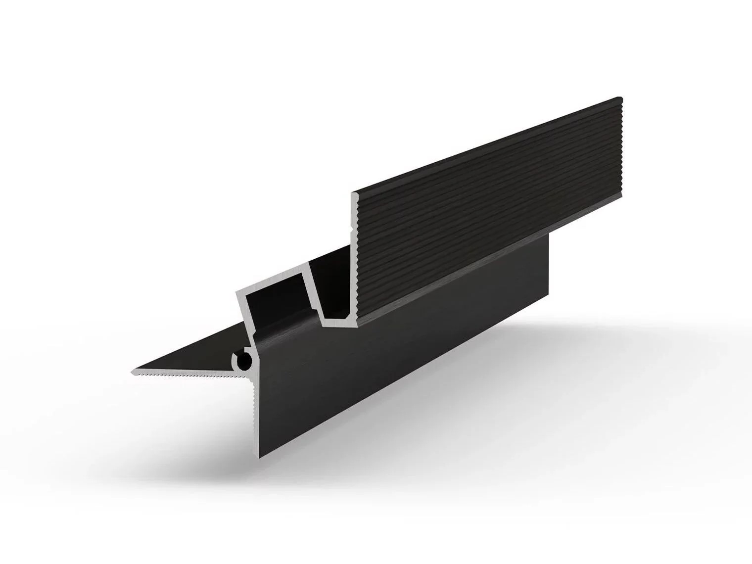 Профиль алюминиевый теневой с подсветкой Laconistiq Gips Черный муар RAL 9005 51-31-300 3000×43,8×44,1 Профиль алюминиевый теневой с подсветкой Laconistiq Gips Черный муар RAL 9005 51-31-300 3000×43,8×44,1