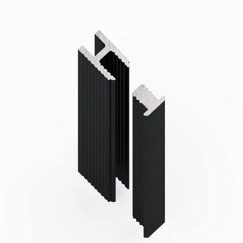 Вставка алюминиевая для теневого профиля Laconistiq Dual Mini Черная 28/1-11-300 3000×7×6,5