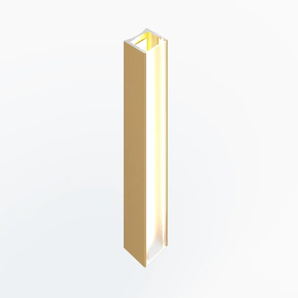 Профиль алюминиевый теневой с подсветкой Laconistiq Light mini Светлое золото 29-15-300 3000×14×13