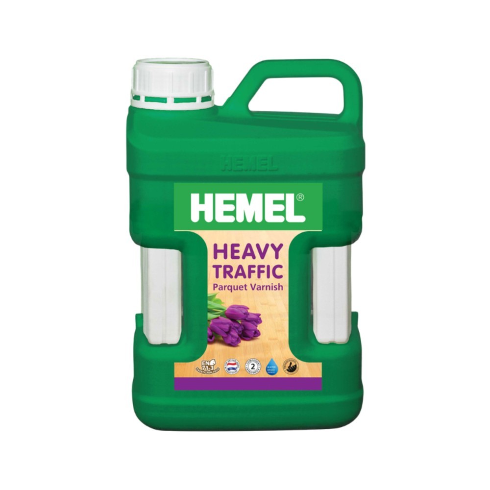 Лак для паркета Hemel Heavy Traffic 2K 5302H Бесцветный полуматовый 5 л