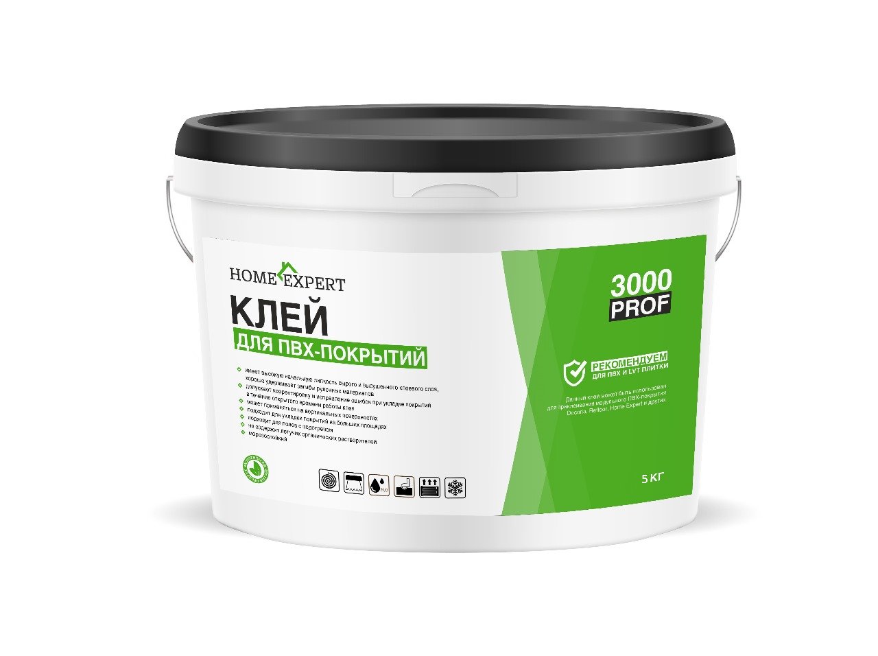 Клей для винилового пола Home Expert 3000 PROF водно-дисперсионный 5 кг Клей для винилового пола Home Expert 3000 PROF водно-дисперсионный 5 кг